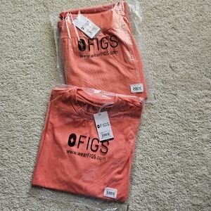 Figs Sunset Orange Scrub Set